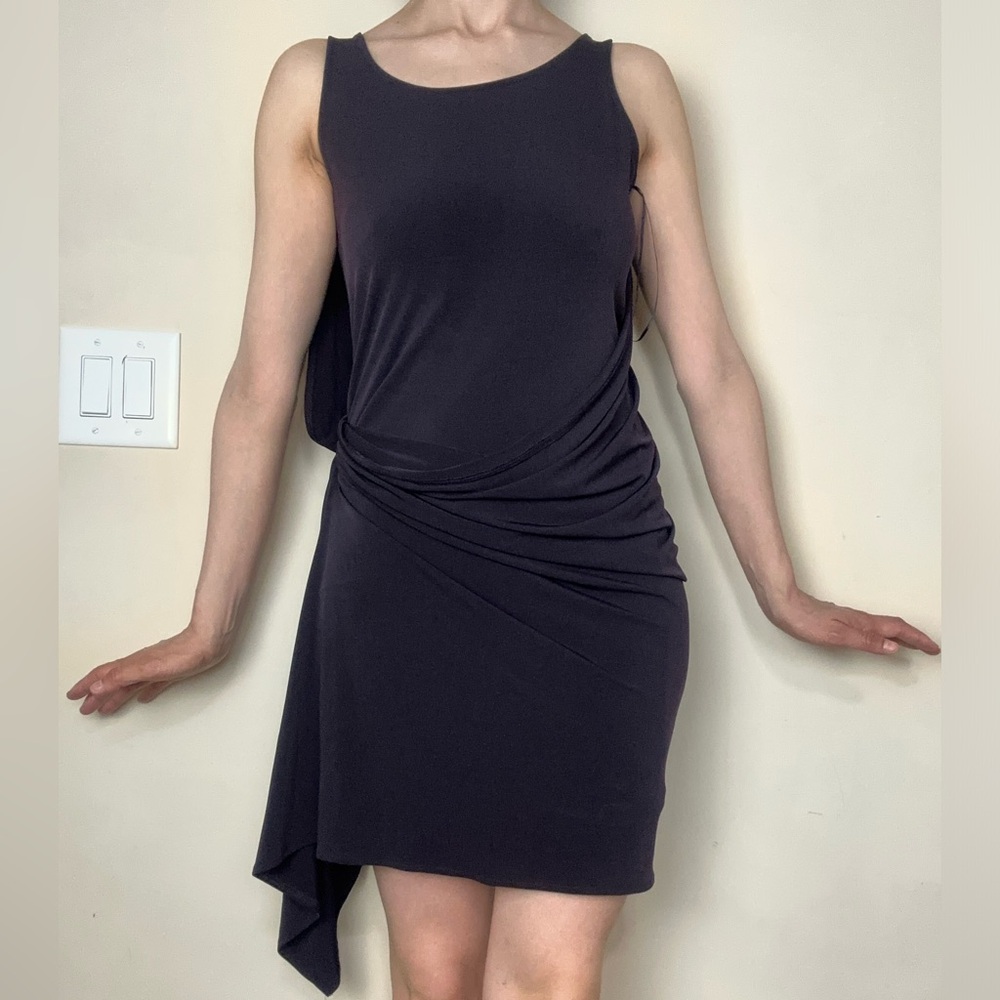 NWT MICHAEL KORS Black Sleeveless Stretch Drape Dress
